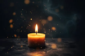 Foto op Aluminium Text space dark background candle © The Big L