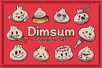 Dimsum Character Illustration Set