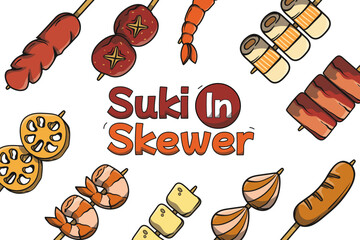 Suki in Skewer Illustration Set