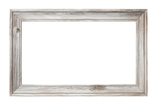An original wooden picture frame on a transparent background. The template for the image.