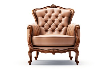 White background isolates classic armchair