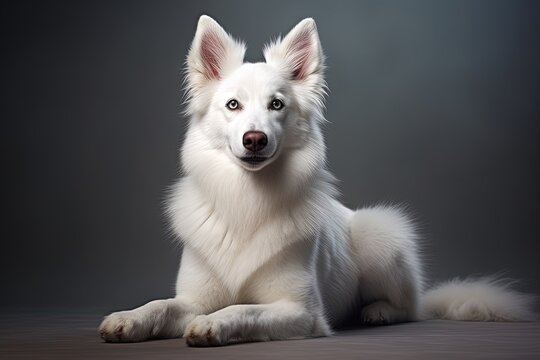White husky dog observed in high resolution image