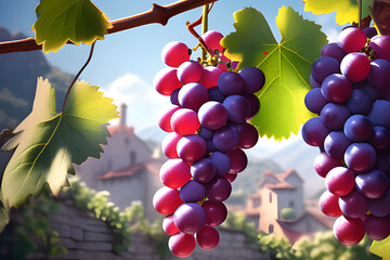 A coveted bunch of grapes. Generative AI.