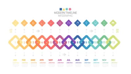 Foto op Plexiglas Business step timeline infographic template. Modern milestone element timeline diagram calendar and 4 quarter topics, vector infographics. © Feelplus Creator