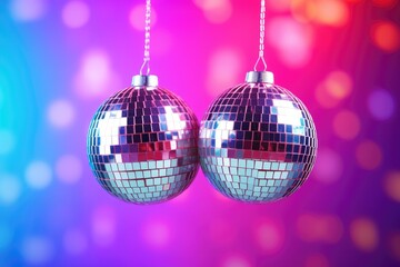 Fototapeta premium Colorful background with space for text and gleaming disco balls