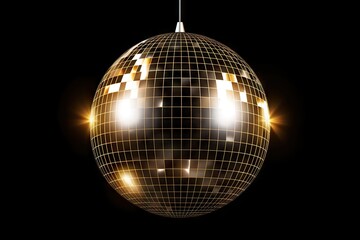 Disco Ball shines on black background