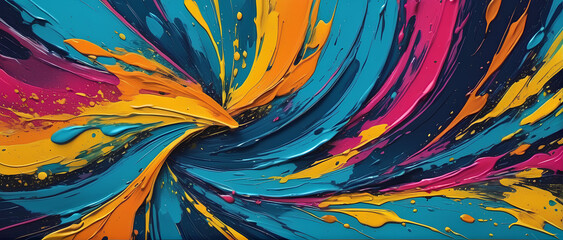 abstract expressionism style with bold abstract paint color splash, high quality