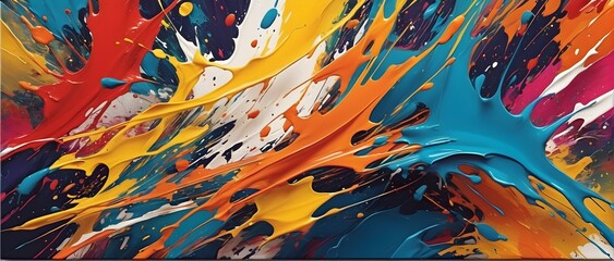 abstract expressionism style with bold abstract paint color splash, high quality