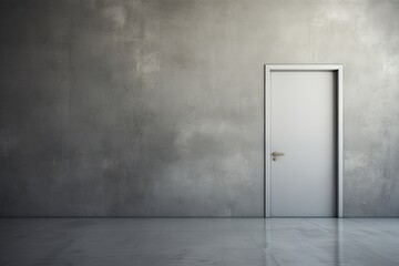 Grey wall door ajar