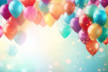 Happy celebration party background with colorful balloons