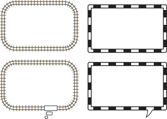 線路　枠　ふきだし