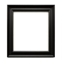 Lienzo en blanco vacío con marco decorativo negro sobre una maqueta de fondo blanco.