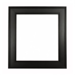 Lienzo en blanco vacío con marco decorativo negro sobre una maqueta de fondo blanco.