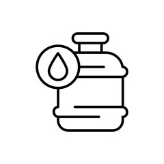 Gallon outline icons, minimalist vector illustration ,simple transparent graphic element .Isolated on white background