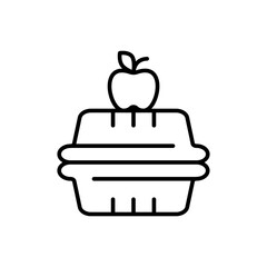 Food box outline icons, minimalist vector illustration ,simple transparent graphic element .Isolated on white background