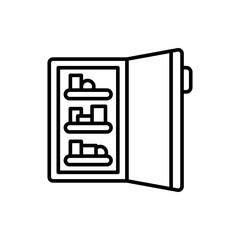 Refrigerator outline icons, minimalist vector illustration ,simple transparent graphic element .Isolated on white background