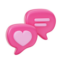 Romantic Bubble Chat Love 3D Icon