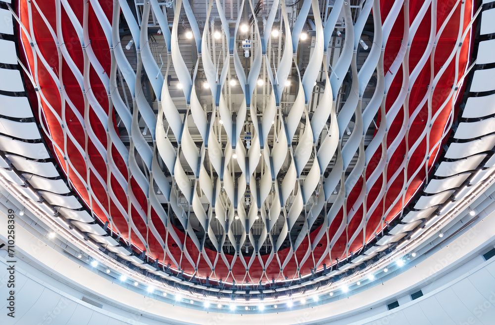 Poster Ceiling of modern architecture. building abstract background pattern