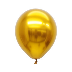 Golden balloon on a transparent background, suitable for Valentine's Day and celebration themes.