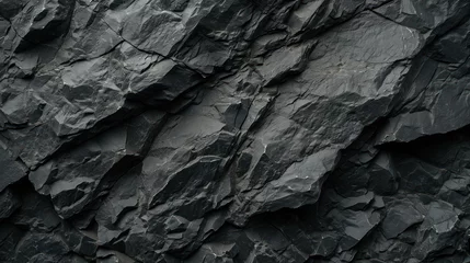 Foto op Plexiglas Rock texture background. dark black rough mountain surface. textured stone background with space for design   © Matthew