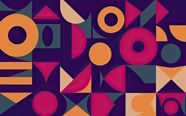 Vibrant colors with abstract geometric shapes with Generative AI.