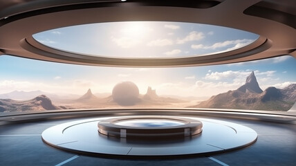 Obraz premium Elliptical Viewing Gallery. Oval shaped observatory design