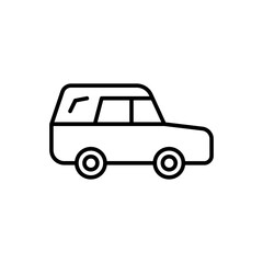 Funeral car outline icons, minimalist vector illustration ,simple transparent graphic element .Isolated on white background