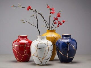 Watch as your kinsugi flower vase design comes to life with a modern twist, featuring bold and vibrant colors that highlight the beauty of imperfection and the art of mending.
