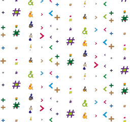 Fun colorful shapes abstract  seamless pattern. Creative minimalist style art background with basic shapes and randomus concept. 