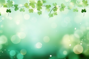 Fototapeta na wymiar Green background with shamrocks , symbolizing Saint Patrick's Day. Generative AI