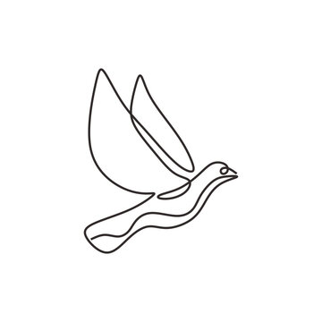 recommend clip art: Bird flying. Continuous one line art drawing. Vector illustration isolated. Minimalist design handdrawn.