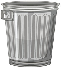 Vector illustration of a traditional metal garbage can.