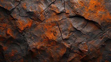 Rock texture background. dark orange or brown rough mountain surface. textured stone background with space for design