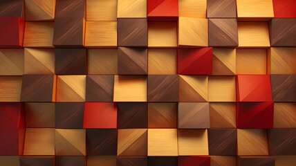 Geometric Wood Panel Wall with cut-outs backlit tetxture
