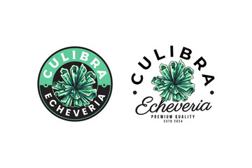 echeveria of culibra succulents logo design for plant shop and lover business
