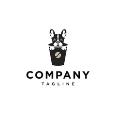 Cup Coffee Dog logo icon vector template.eps