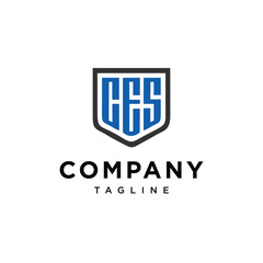 Letter CES Shield logo icon vector template.eps