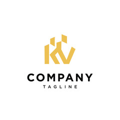 Letter K V building logo icon vector template.eps