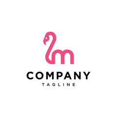 Letter M flamingo icon logo icon vector template.eps