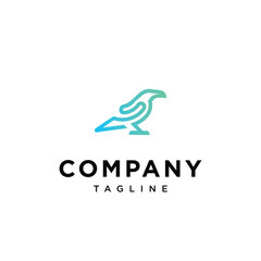 Wave raven logo icon vector template.eps
