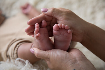 Newborn soft baby feet body part delicate motherhood 