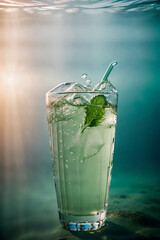 Refreshing cocktail with mint