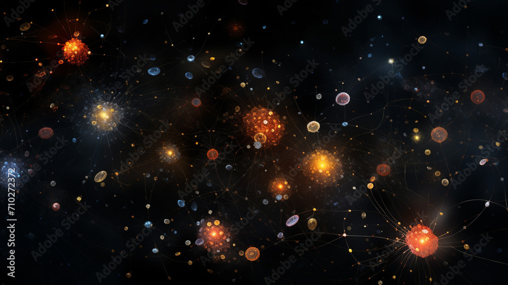 Wall mural microbial constellation a dark space peppered with cosmos