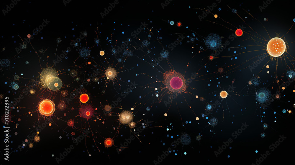 Canvas Prints microbial constellation a dark space peppered with backplate