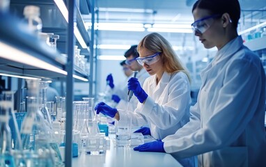 Scientists working in the laboratory