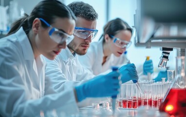 Scientists working in the laboratory