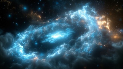 Obraz premium Ethereal Cosmic Nebula with Stars and Energy Fields