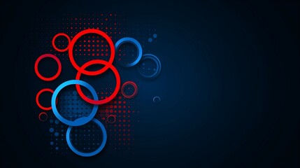 Abstract Geometric Circles on Blue Gradient Background