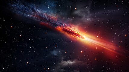 Obraz na płótnie Canvas A dynamic and vibrant space background with a comet bright motion