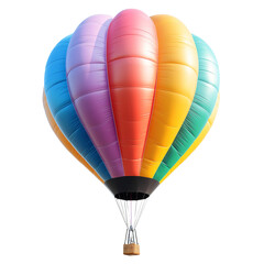 Naklejka premium Colorful heart-shaped helium balloon illustration isolated on transparent background, ideal for Valentine's Day design elements.